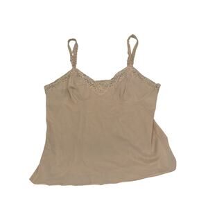 Nude Camisole Top By Vassarette. Lace Neckline. Size 36